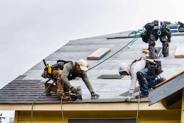 Professional Roofing technician working in Belmont, MA